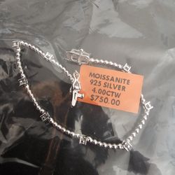 Moissanite 925 Silver 4.00 CTW 6.7" Bracelet