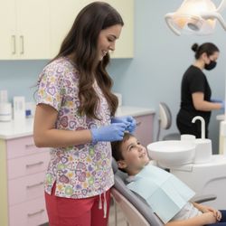 💕 Heart Top & Hot Pink Pants Scrub Set (Size Small) 💕