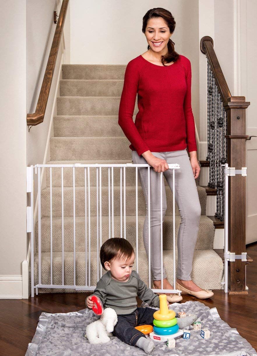 Regalo Extra Tall Top of Stairs Metal Pet Gate with Banister Kit