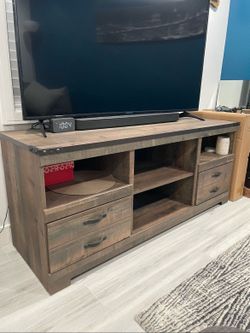 Ashely Furniture Trinell TV Stand Modern Rustic Console CB2 West Elm
