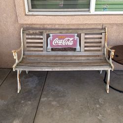 Antique Cast Iron Coca Cola Fountain Park Bench