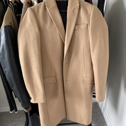Mens Allsaints Wool Camel Coat Size 38