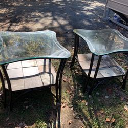Metal Glass End Tables