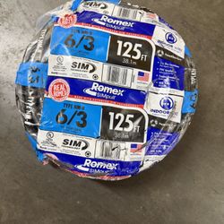 125 ft. 6/3 Black Stranded Romex SIMpull CU NM-B W/G Wire