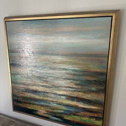 Beautiful Abstract Color Ocean Painting (signed)
