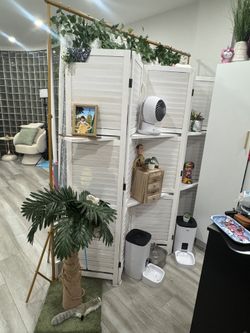 Room Dividers and Folding Privacy Screens, Wood Louvered Separators Divider Wall for Home Office Bedroom