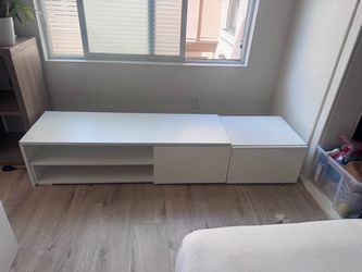 White TV Stand / Media Console with Storage