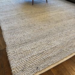 Hand Woven 9' x 13' Wool Rectangular Area Rug