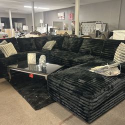 Brand New Comfy Super Plush Corduroy Sectional Set 