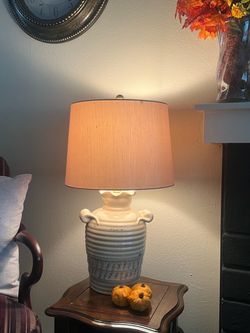 Ceramic Table Lamp with Drum Shade