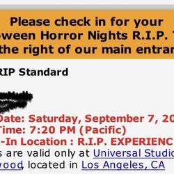 Universal Horror Nights VIP Tickets 