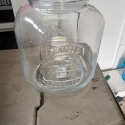 Vintage 4 Cent Salted Peanuts Glass Display Jar with Lid