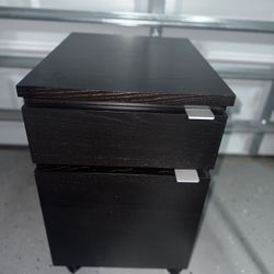 Brown-black IKEA 2 Drawer Filing Cabinet With Wheels 