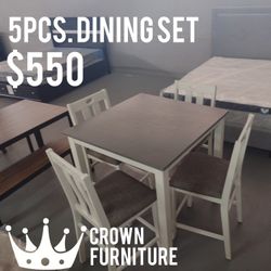 5pcs. White Dining Set 