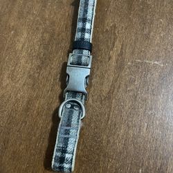 Black and white plaid adjustable dog collar