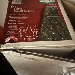 6.5 Ft multicolored festive LED pre-lit Christmas tree