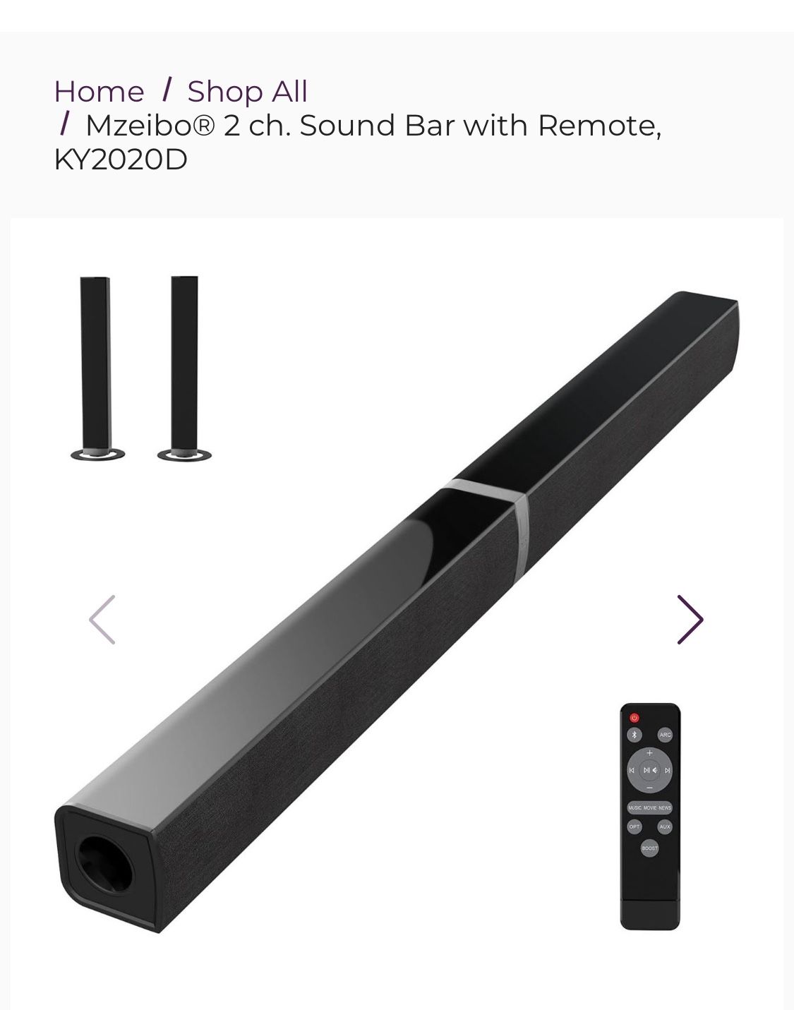 Mzeibo New Bluetooth Sound Bar W Remote
