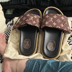 Brown LV Slides women’s size 8