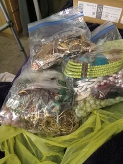 3 Bags Of Vintage Jewelry As Is