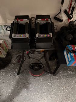 PowerBlock Adjustable Dumbbells with Stand and Bowles Kettle Bell