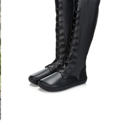 Shapen barefoot high lace up boots, Abby black