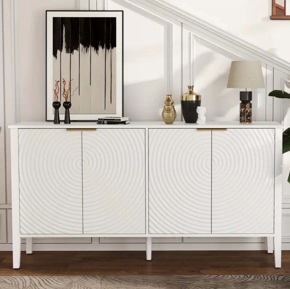 Unique Pattern Coffee Bar Or Storage Cabinet (10116)