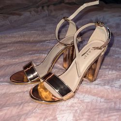 Rose gold high heels