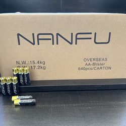 NANFU AA Batteries640-Count Blister Card, Double A Alkaline Batteries
