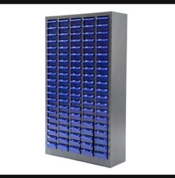 100 Bin Drawer Storage Cabinet, 23.3"W × 8.5"D × 45"H, Steel Parts Organizer for Nuts, Bolts, Screws & Small Components Brand new still in the box E44
