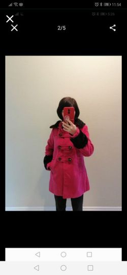 Pink long cotton jacket, size s