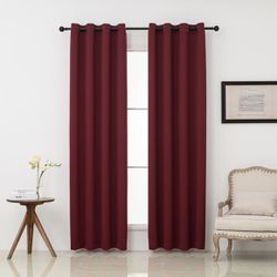 Burgundy Black Out Curtains 