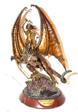 Maiden of the dragon’s axe  Boris Vallejo bronze statue