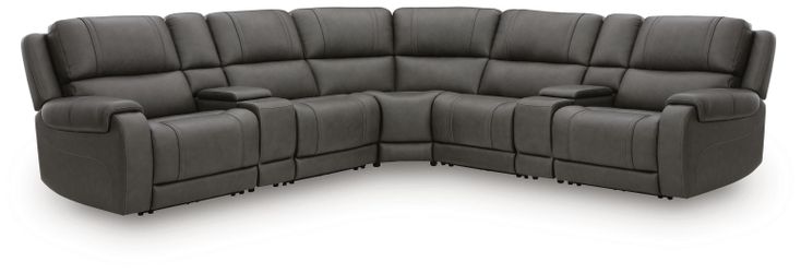 5Z - Pittson Anchor 7-Piece Power Reclining Sectional w/ 2 Storage Consoles