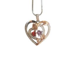 Birthstone Jan And Feb Heart Necklace
