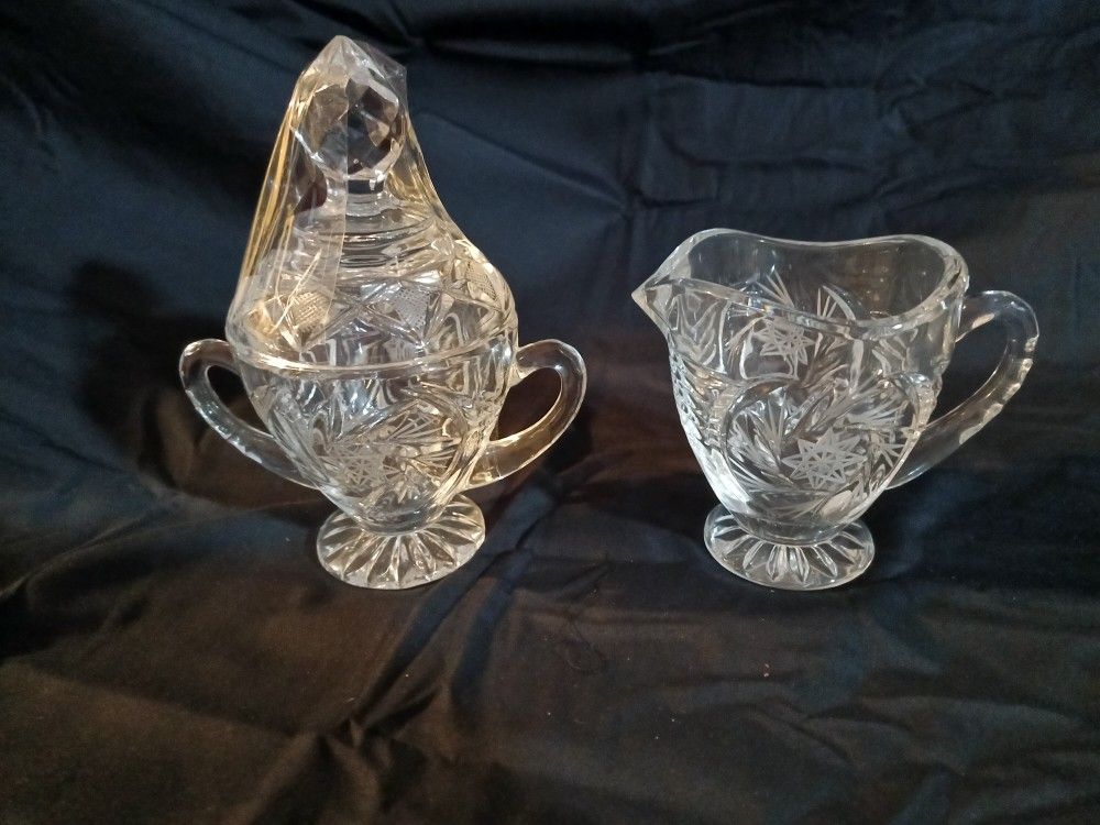 Star Of David Antique Sugar And Creamer