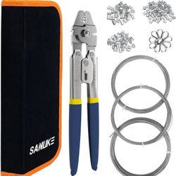 Sanuke Wire Rope Crimping Tool for 3/64 5/64 1/16 Wire Rope with 304 Stainless Steel Cable 3 Sizes