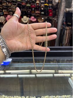 14k solid gold rope chain 24” 4mm