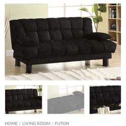 Black Futon Sofa With Storage 