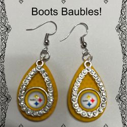 Pittsburgh Steelers Rhinestone Earrings 