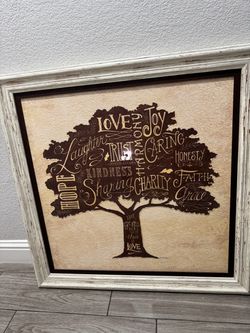 Framed Inspirational Tree Word Art Print