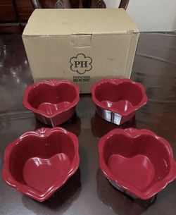 Princess House Pavilion Berry Heart Ramekins / Moldes En Forma De Corazon De Princess House 