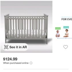 Delta Children Adley 3 in 1 Convertible Crib w/ Daybed Guardrail Attachment