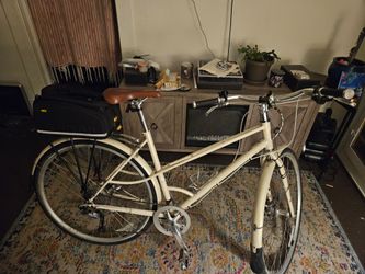 Cream step through commuter bike