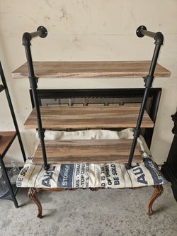 Rustic 3 shelf with pipes