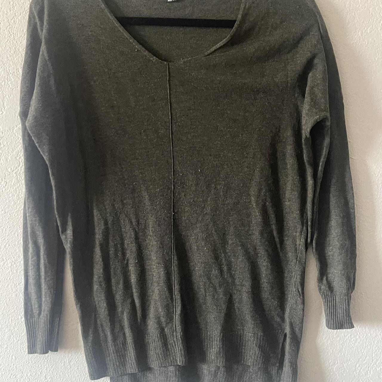 Cotton On, Women’s Green 3/4 Sleeve Boat Neck Vertical Stitch Sweater, Size XS