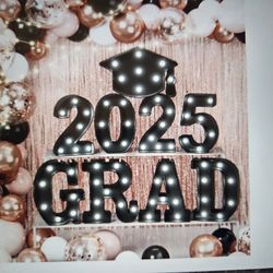 Graduation Light Up Letters and Streamers 