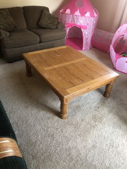 Large oak coffee table