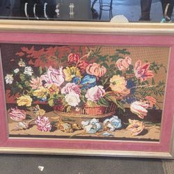 Large - Framed Pin Point - Flower Pot Decor