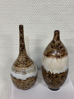 Set of Mottled Brown And Earth-Tone Mid-Century Modern / Studio Pottery