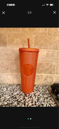 NWT orange studded tumbler